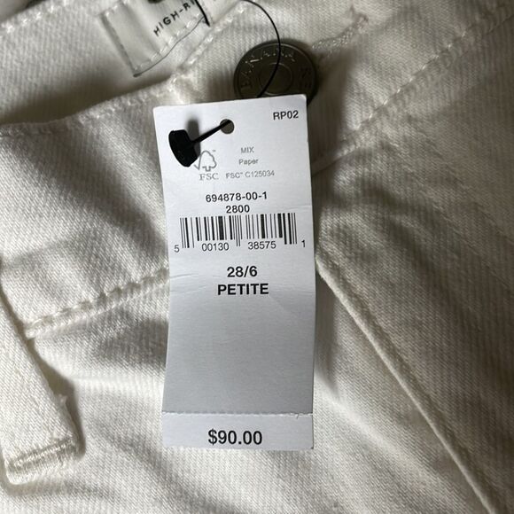 BANANA REPUBLIC High-Rise Straight Jean, White, Size 6 Petite - Picture 8 of 11